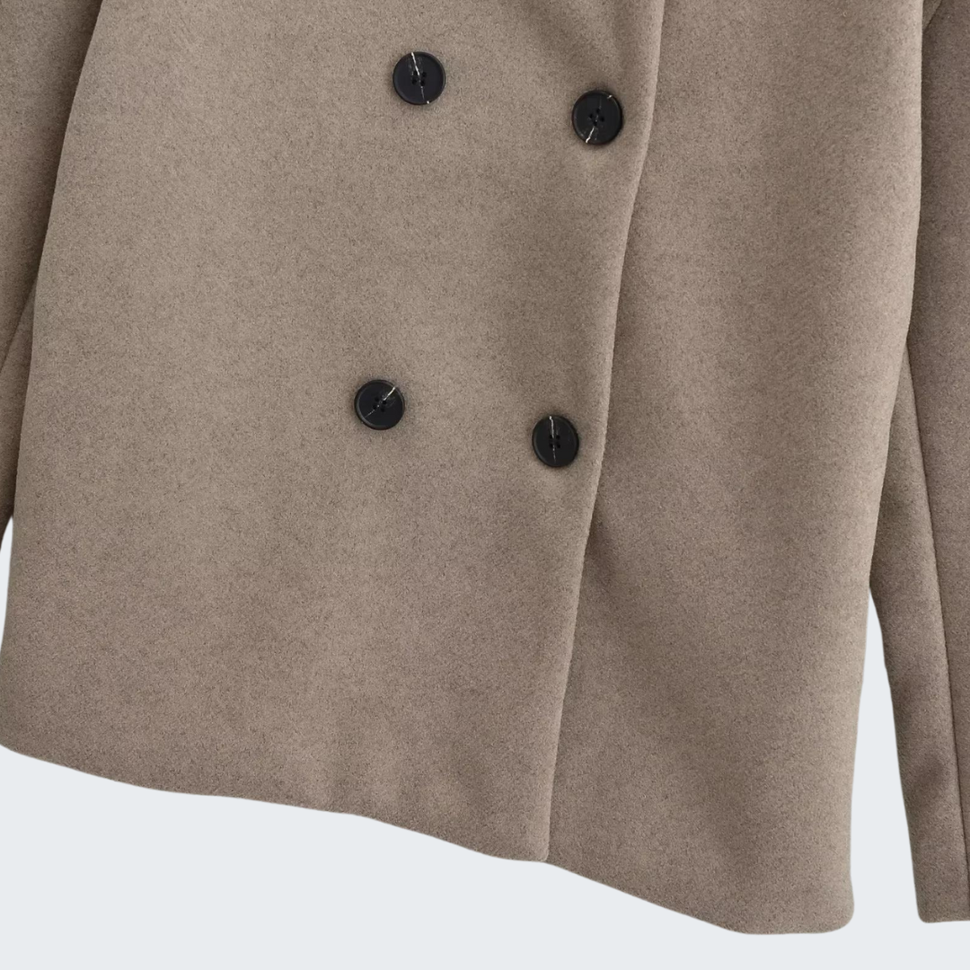 Wool Blend Double-Breasted Jacket for Fall and Winter