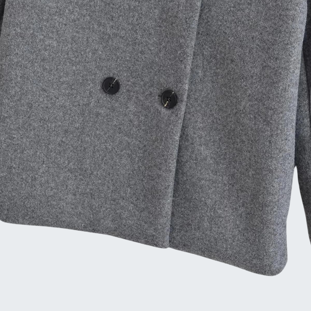 Wool Blend Double-Breasted Jacket for Fall and Winter