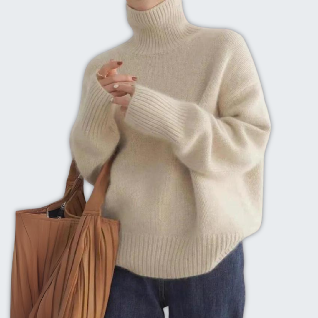 Cozy Knit Turtleneck Sweater for Autumn and Winter