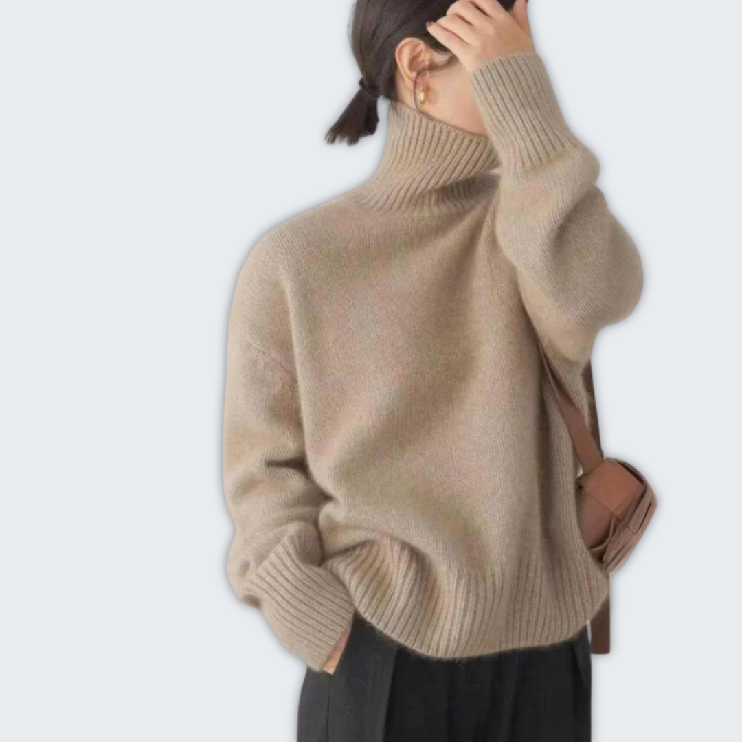 Cozy Knit Turtleneck Sweater for Autumn and Winter