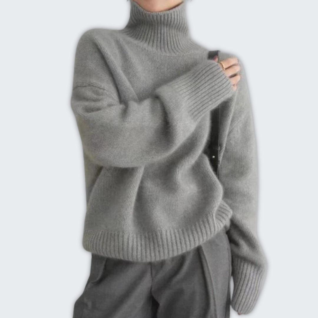 Cozy Knit Turtleneck Sweater for Autumn and Winter