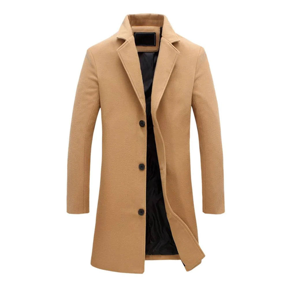 Long Winter Coat for Men with Classic Design and Warmth