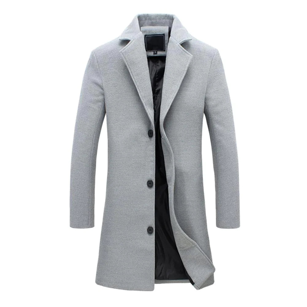 Long Winter Coat for Men with Classic Design and Warmth